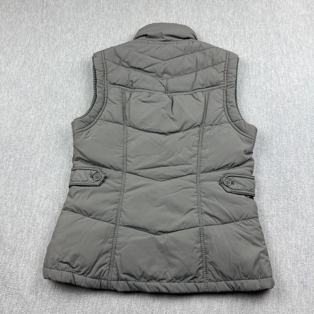 Hollister Vest Womens Medium Gray Puffer Waterfowl Feather Down Full Zip Outdoor - Picture 10 of 11
